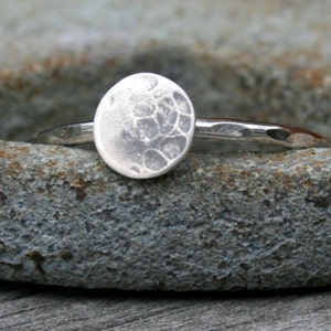 Sterling Silver Ring - Textured Full Moon