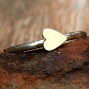 Sterling Silver Ring - Brass Sideways Heart