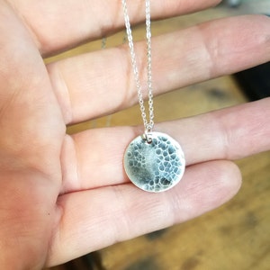 Silver Full Moon Necklace image 1
