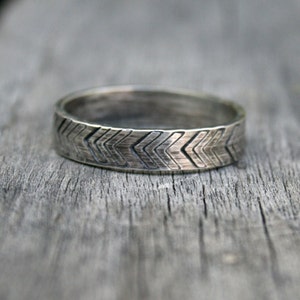 Personalized Hand Stamped Jewelry Custom Sterling Silver Ring Tribal Design image 2