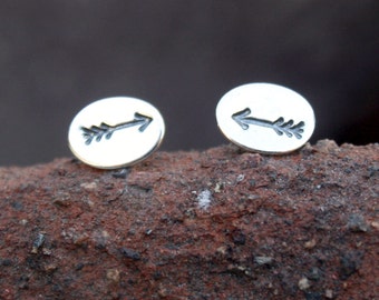 Arrow Earrings - Sterling Silver Post Earrings