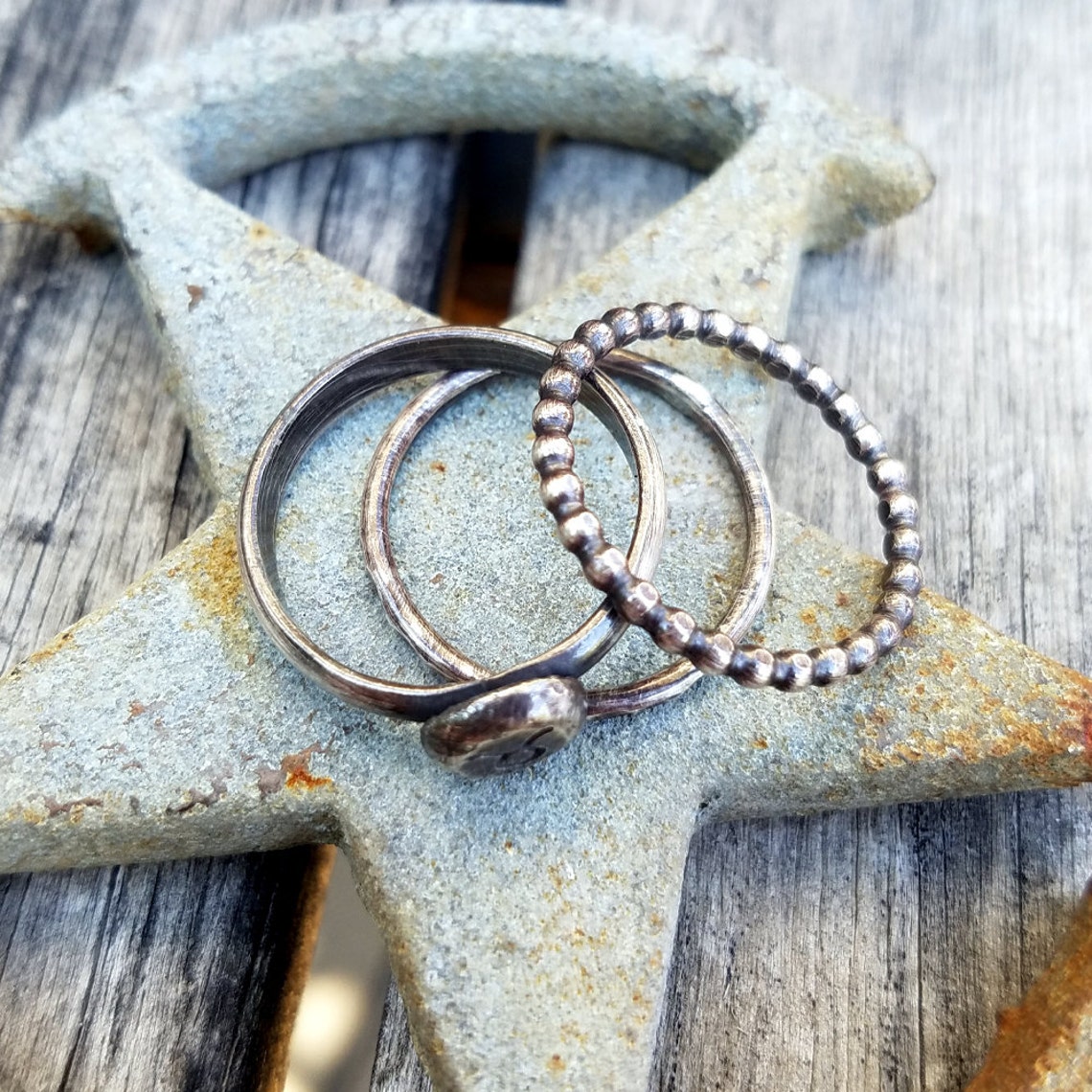 Custom Zodiac Stacking Ring Set Sterling Silver Astrology Etsy