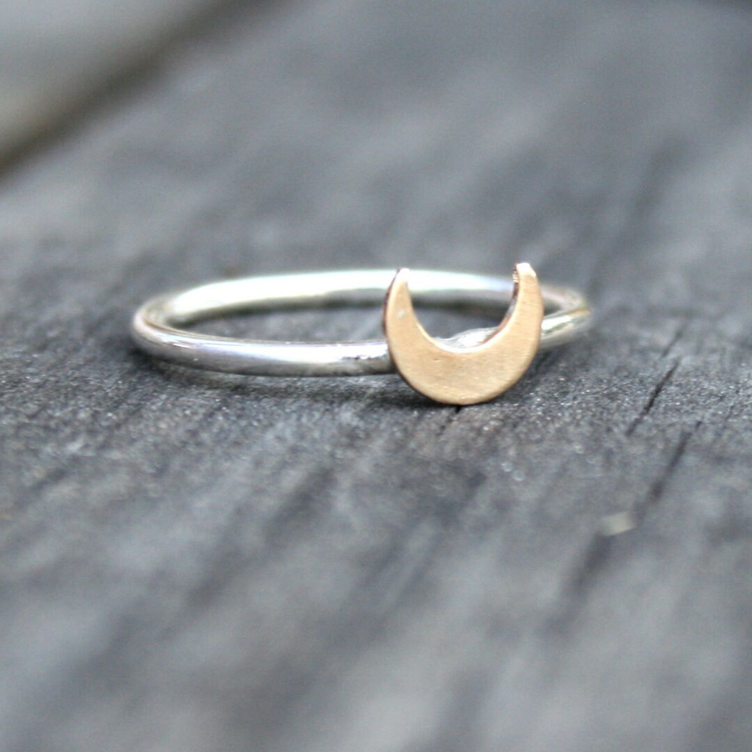 Brass Crescent Moon Ring