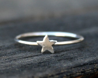 Star Sterling Silver Stacking Ring