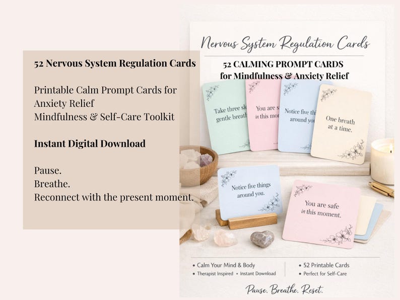 52 Printable Calm Prompt Cards | Nervous System Regulation Toolkit ...