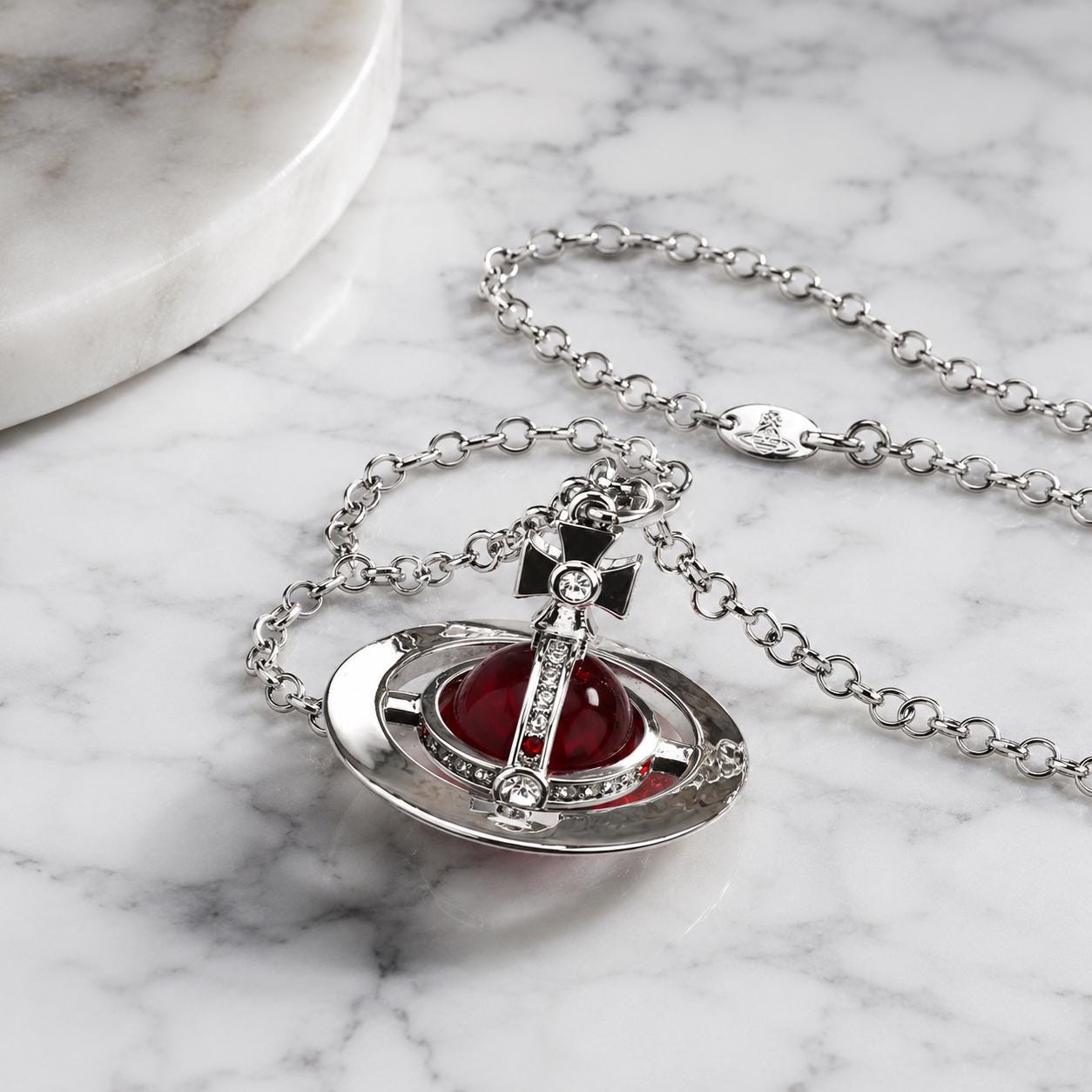 Vivienne Westwood Necklace Orb Red - Etsy Canada
