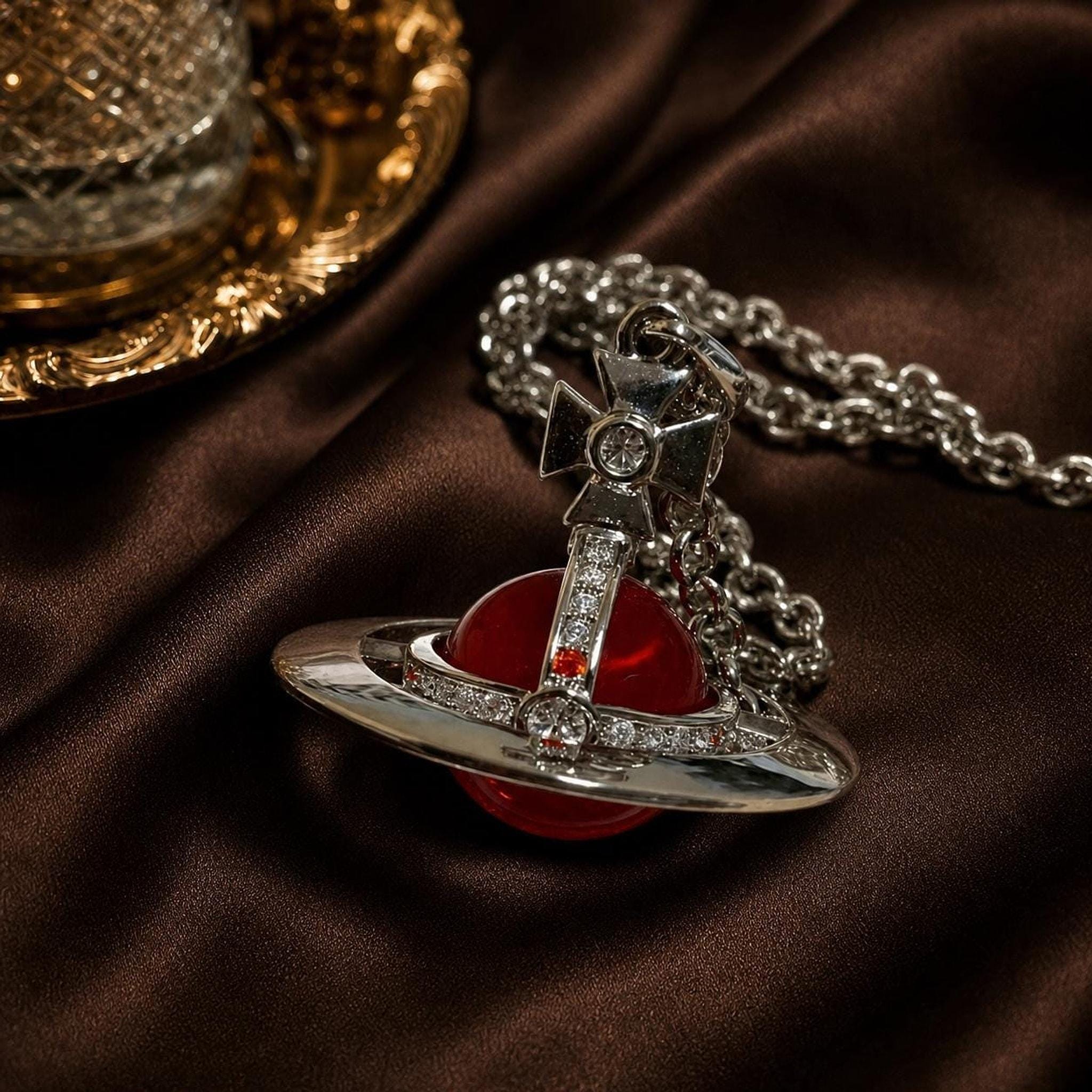Vivienne Westwood Necklace Red Orb - Etsy Singapore