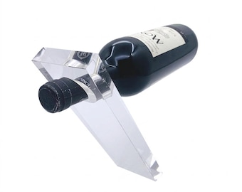 Clear Acrylic Floating Wine Shelf – Minimalist Single Bottle Display (25x7cm)