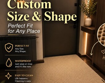 Personalized Size Door Mat – Mat for kitchen drawers and shelves, EVA Waterproof Floor Mat, Custom Shape Entryway Rug, Easy Clean