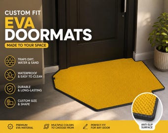 Door Mat – Cut to Order Door Mat, Waterproof Entryway Rug, Non Slip Floor Mat, Any Shape, Easy Clean, Pet Mat, Modern Minimalist Home Decor