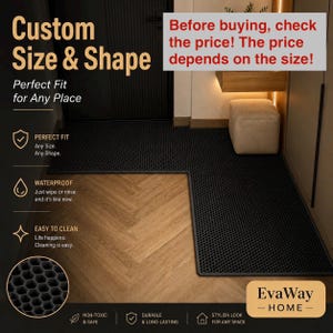 Felpudo / Cualquier tamaño y forma – Felpudo impermeable de EVA, alfombra de entrada, fácil de limpiar, hecho a medida