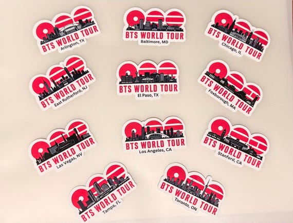 BTS City Skyline World Tour Stickers