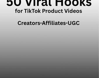 50 Viral TikTok Hooks for Product Videos | UGC Creator, Affiliate Marketing Guide (Digital Download)