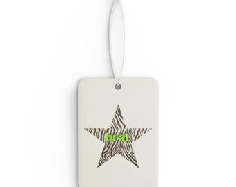 Ambientador para coche con diseño de cebra y estrella Y2K con la palabra "mocoso" / Decoración con estampado animal