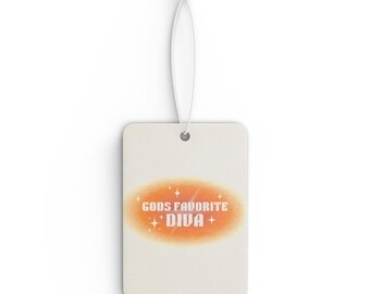 Deodorante per auto "Dio's Favorite Diva" / Retro Orange Sparkle Y2K Divertente Umorismo