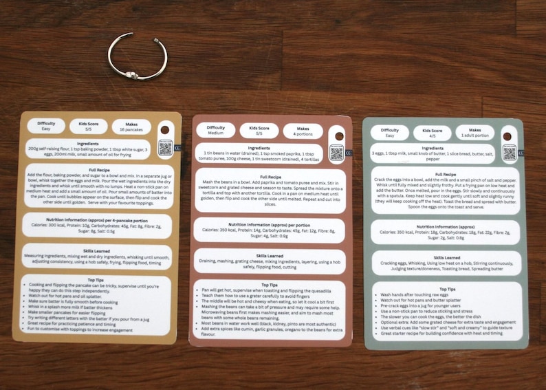 Visual Recipe Cards for Kids Beginner Cooking Set – Step-by-step ...
