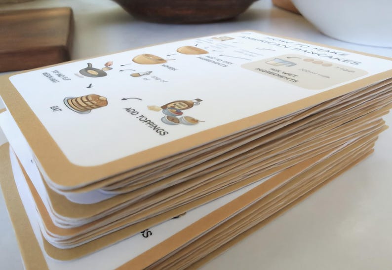 Visual Recipe Cards for Kids Beginner Cooking Set – Step-by-step ...
