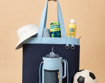 Giant Water Bottle Tote Bag | Large Canvas Tote Bag for Women Stanley Cup Holder Work Bag | Laptop Teacher Nurse Tote Owala Cup Holder Bag