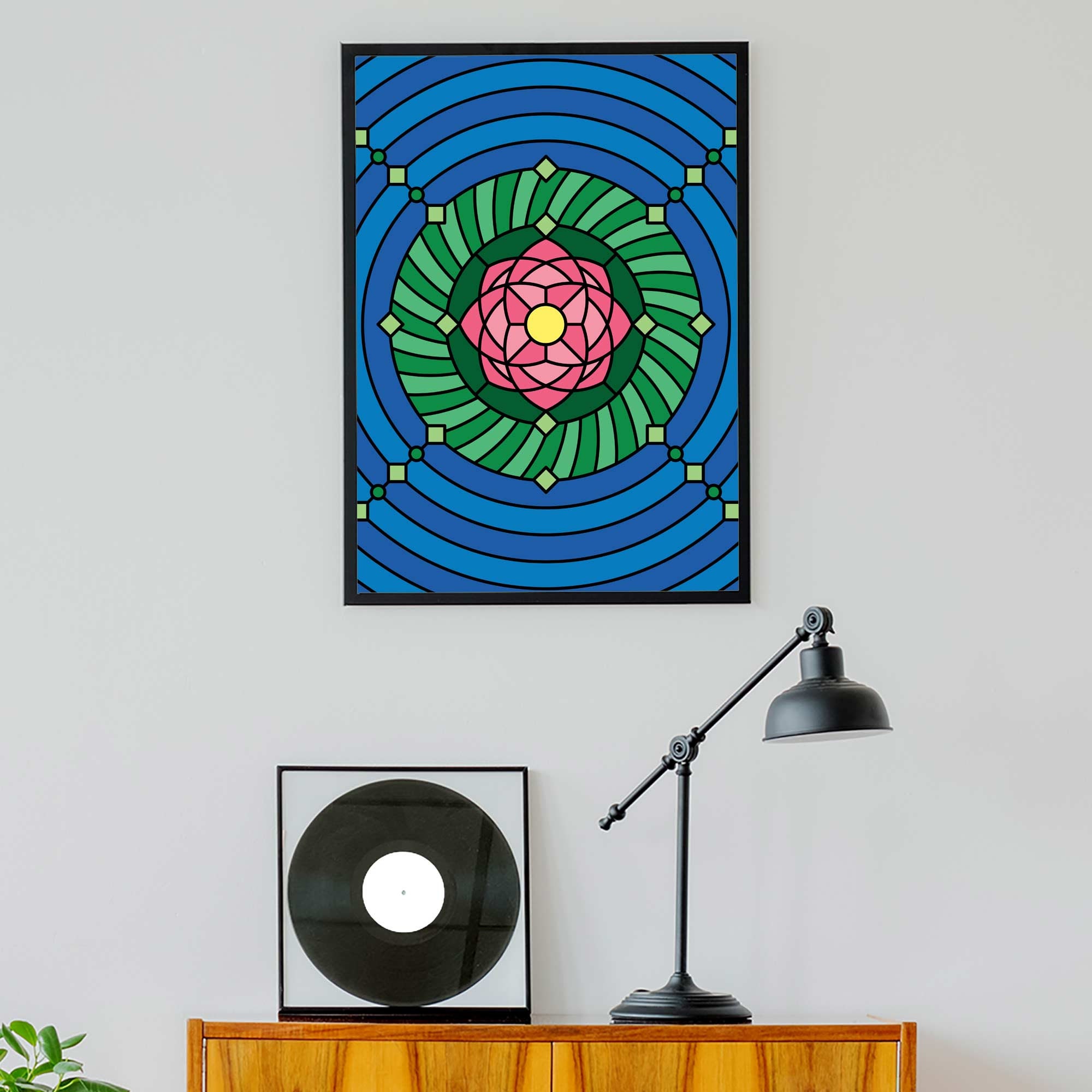 Lotus Flower Art Print Colorful Flower Wall Art Etsy