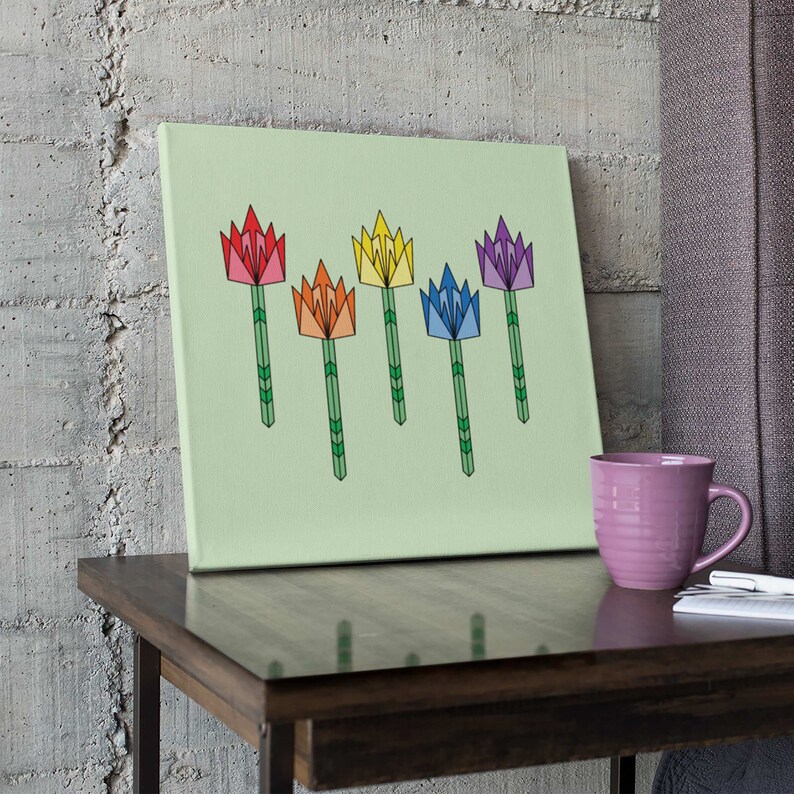 Tulpe Felder Leinwand Druck bunte Tulpe Kunstdruck Etsy