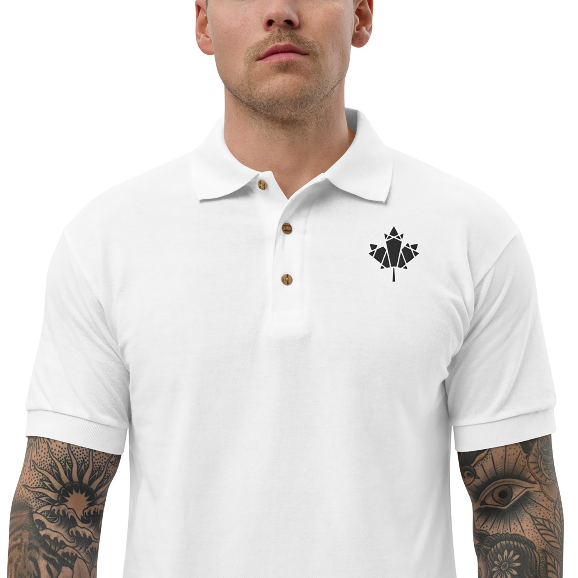 Discover Canada Polo Shirt, Red Maple Leaf Shirt, Embroidered Canadian Flag Leaf