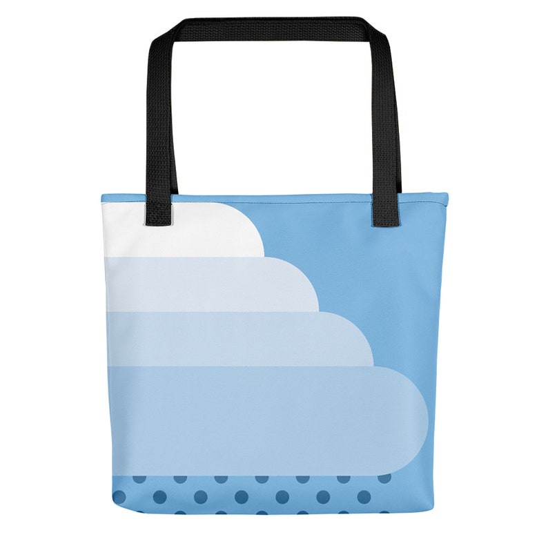 Stratus Cloud Deck Tote Bag Minimalist Blue and White Design | Etsy