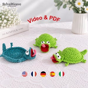 Haakpatroon voor een hagedissenonderzetter, amigurumi (PDF & videopatroon)