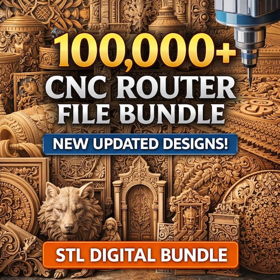 CNC Router STL Files Bundle 100,000+ | Wood Carving, Engraving Designs | 3D Relief Models for CNC | Decorative Panels stl |Instant Download