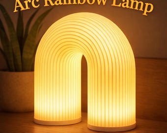 Arc Rainbow Lamp STL File, 3D Printable LED Arch Lamp, Modern Minimalist Night Light, Rainbow Curve Lamp Design, Home Decor,Instant Download