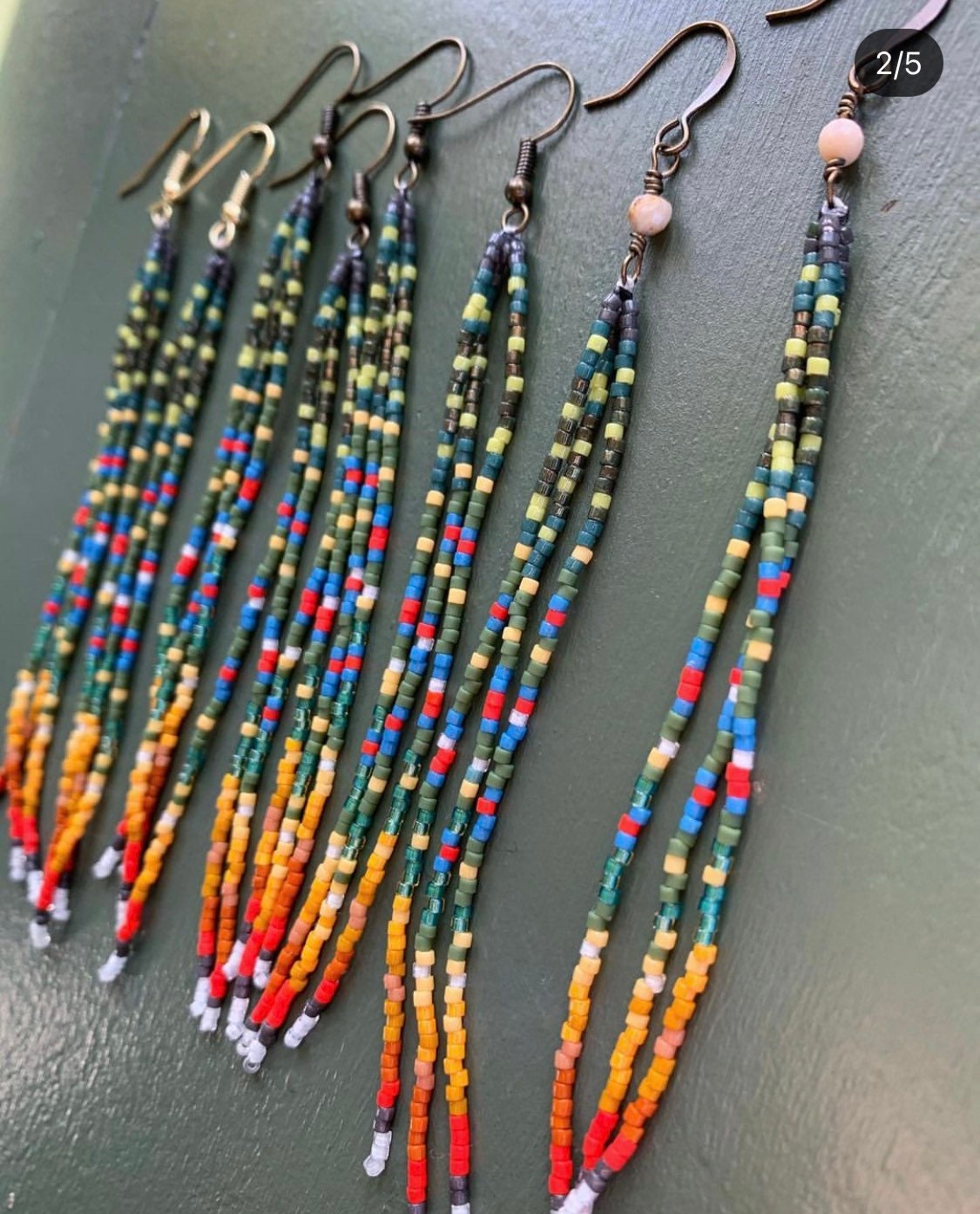 Brookie Brook Trout Simple Fringe Seed Bead Earrings Etsy