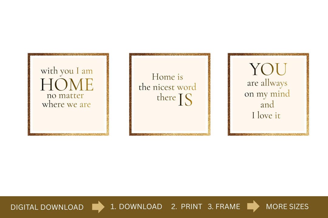 Gallery Wall Set of 3, Quote Art Print, Digital Download, Love Quotes ...