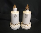 Charm House Holiday Candle Salt and Pepper Shakers Cork Stoppers - Homer Laughlin