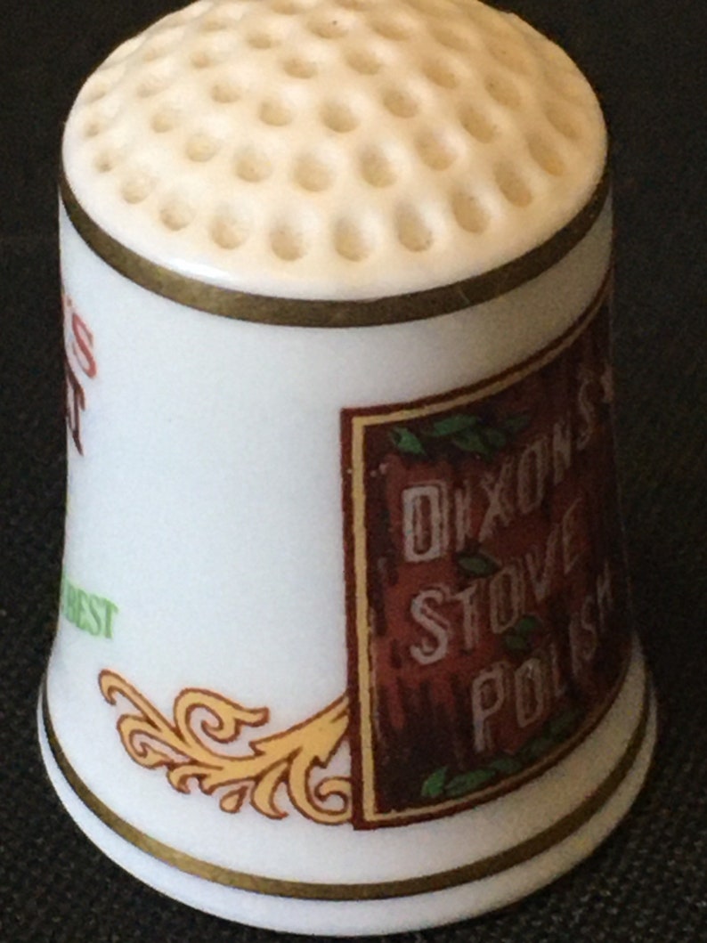 Dixon\u2019s Stove Polish 1980 Franklin Mint Porcelain Country Store Thimble-Bone China
