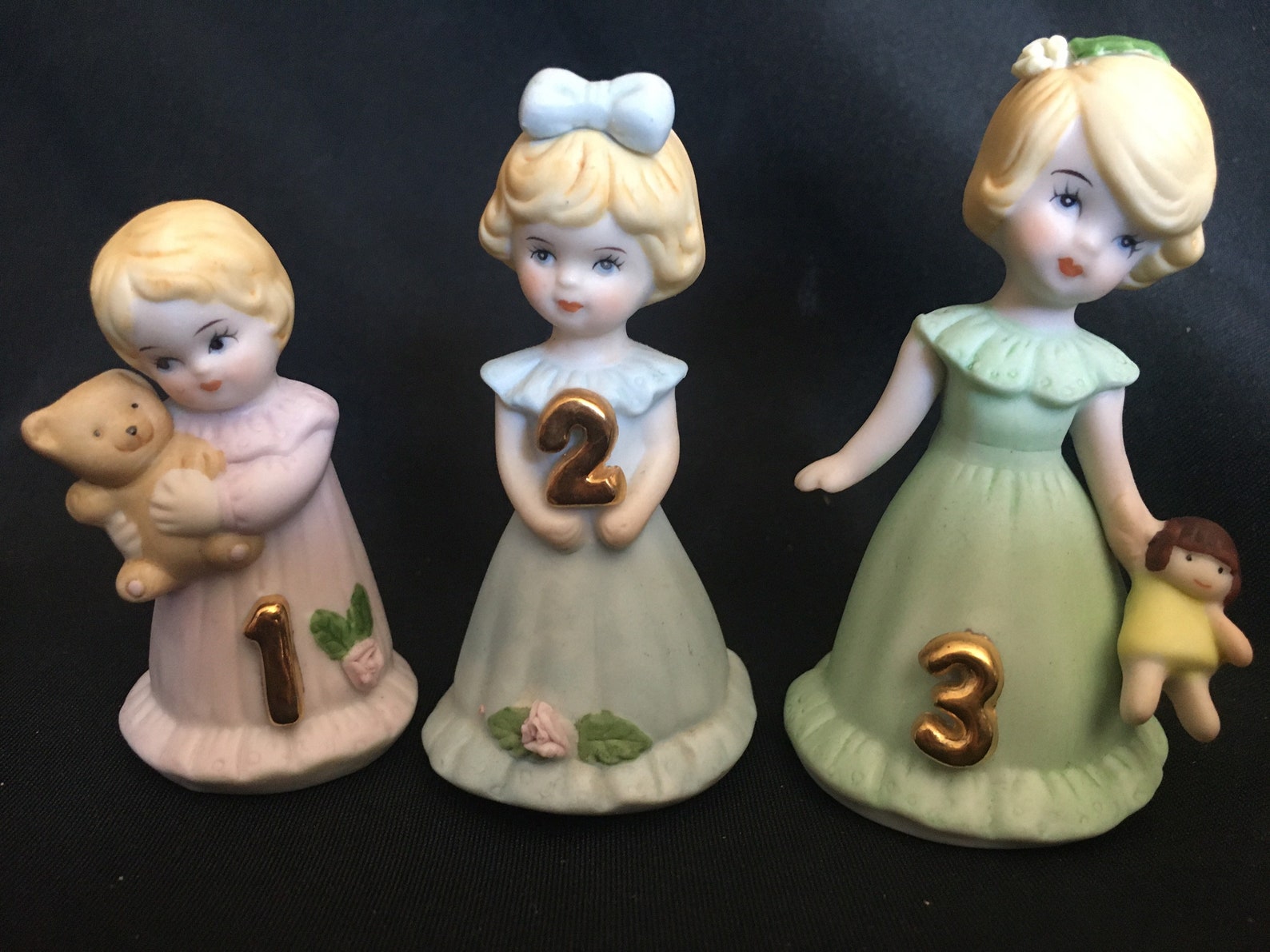 Enesco Growing up Birthday Figurines Age 1 Age 3 Etsy UK