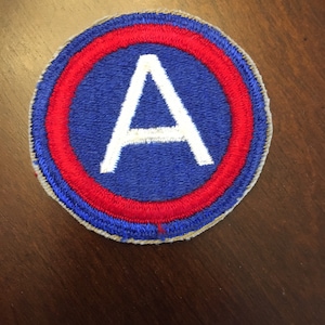 US WWII  3rd Army Sew On Patch- Red White And Blue - A~ Shoulder Patch