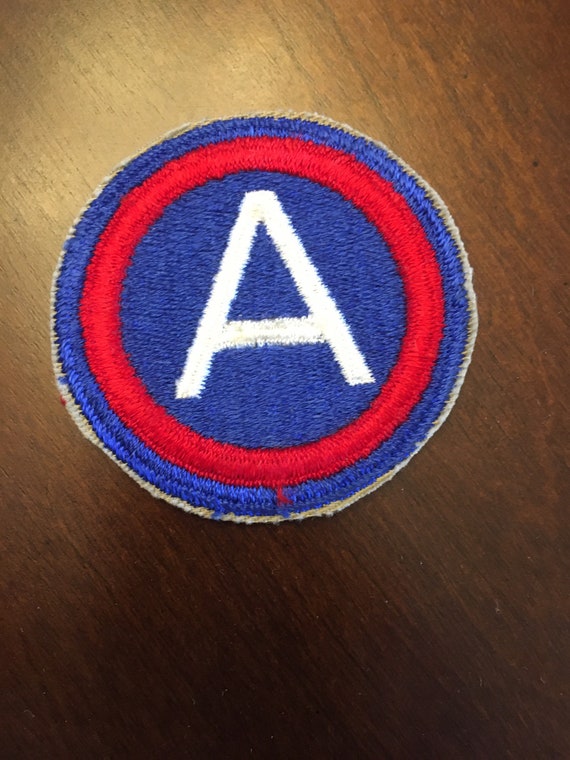 US WWII  3rd Army Sew On Patch- Red White And Blue