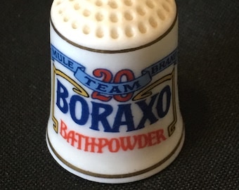 1980- 1981 Franklin Mint Porcelain Country Store Thimble-Bone China - Boraxo Bath Powder