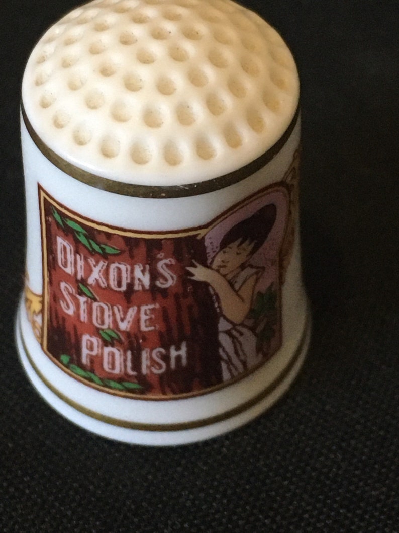 Dixon\u2019s Stove Polish 1980 Franklin Mint Porcelain Country Store Thimble-Bone China