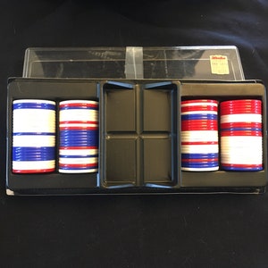 Knight on Horse Chip~Package of 100 Poker Chips ~ Red White and Blue Card Chips