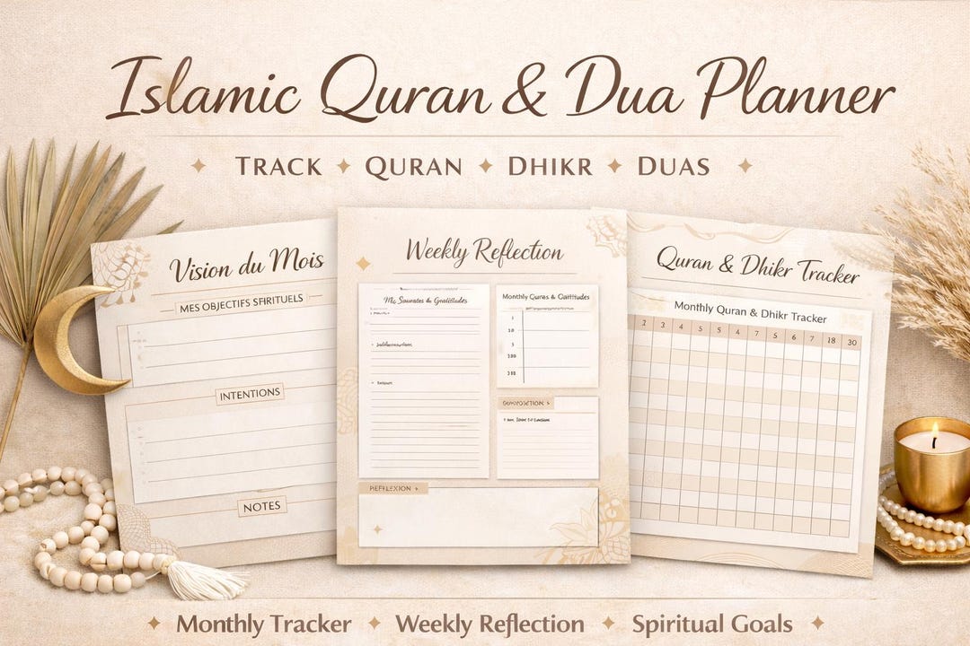 Muslim Quran Planner Printable PDF | Islamic Monthly Tracker | Dua ...