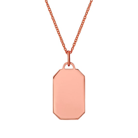 Rose gold dog tag necklace Clearance