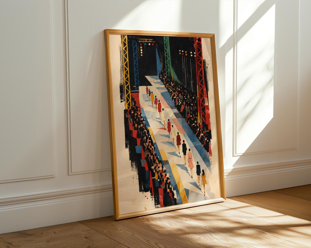 Fashion Runway Print, Catwalk Art Decor, Mid-century Wall Art Poster ...