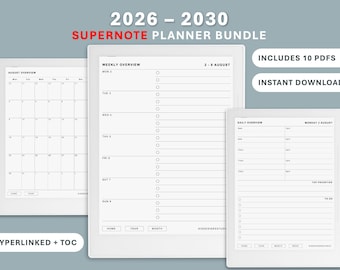 Supernote, Hyperlinked Ultimate Planner Bundle (2026-2030) (Digital Download)