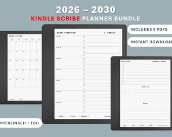 Kindle Scribe, Pacchetto completo di agende interattive (2026-2030) (Download digitale)