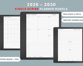 Kindle Scribe, Hyperlinked Ultimate Planner Bundle (2026-2030) (Digital Download)