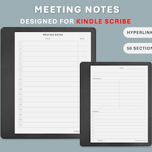 Kindle Scribe Meeting Notes, Hyperlinked PDF (Digital Download)