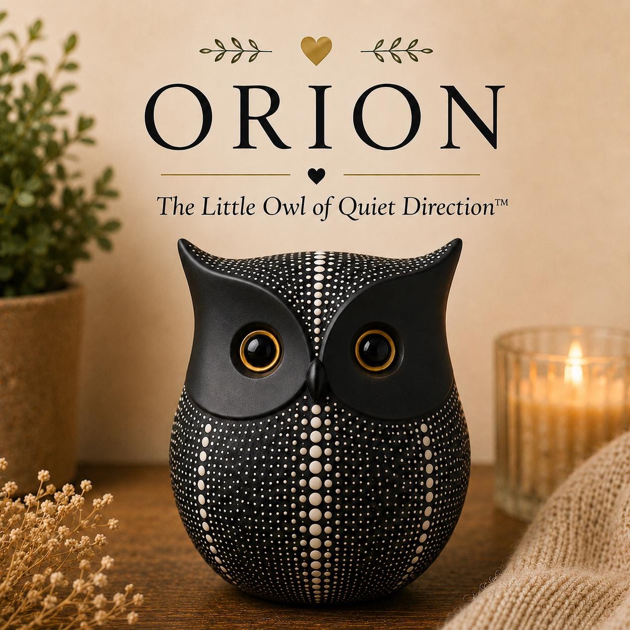 Orion Owl Figurine | Little Owl of Quiet Direction Keepsake, Encouragement Gift