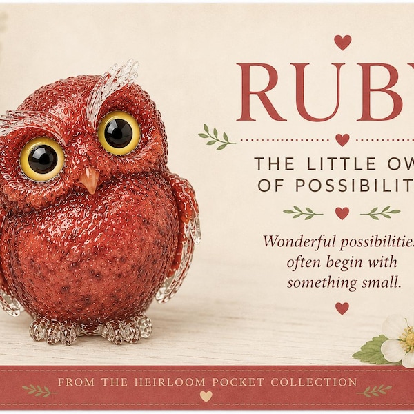 Red Jasper Owl Keepsake | Little Owl of Possibility, Encouragement Gift Bag