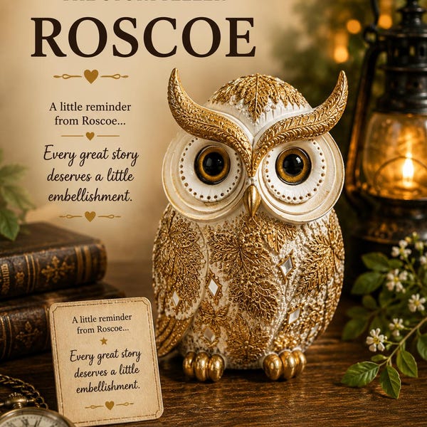 Roscoe the Owl Storyteller Figurine | Heirloom Keepsake, Grandpa Gift