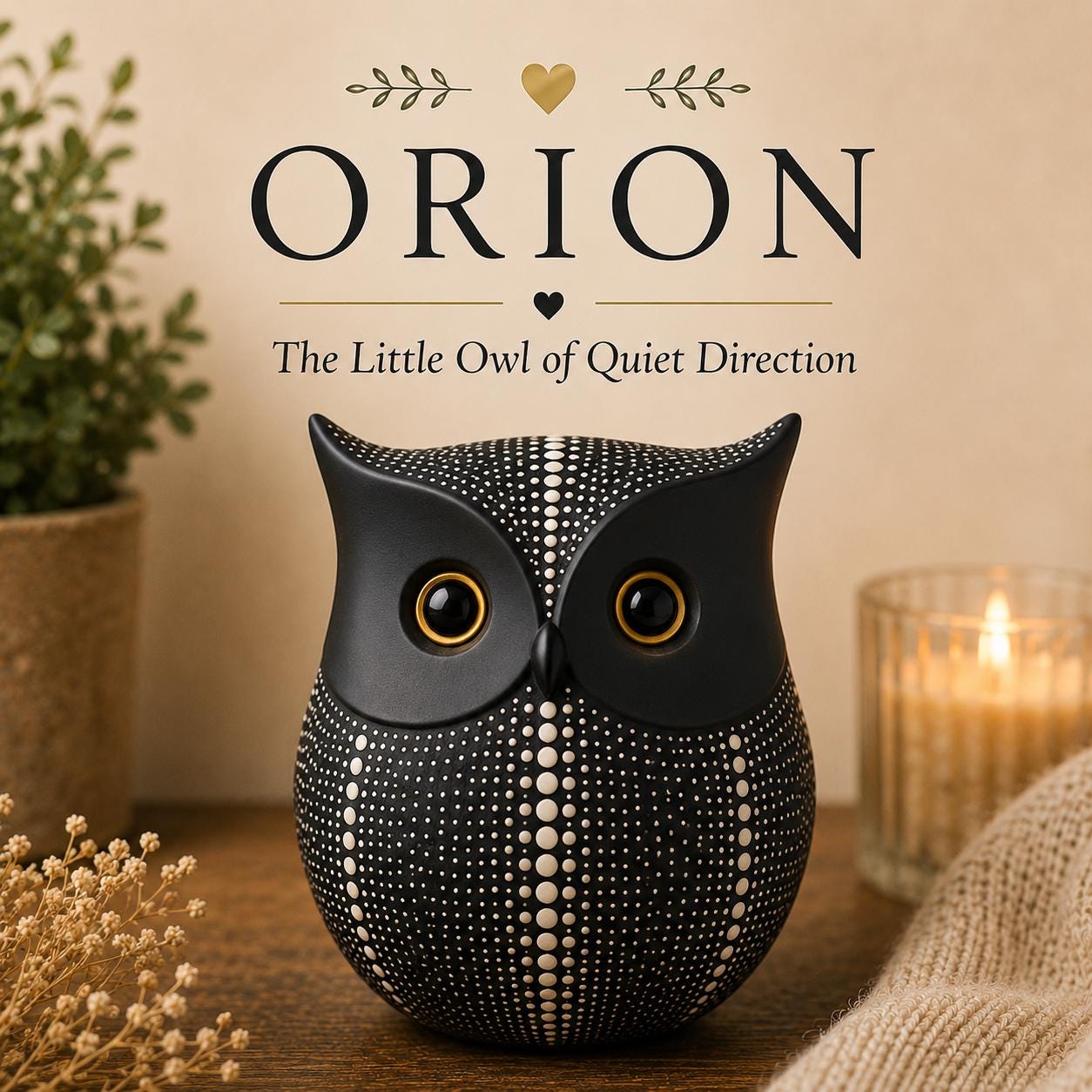 Orion the Owl of Quiet Direction | Meaningful Owl Gift with Story Card | Heirloom Keepsake | Comfort